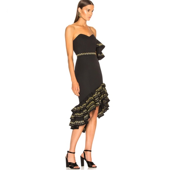 CAROLINE CONSTAS One Shoulder Ruffle Cam Dress XS - Picture 6 of 7